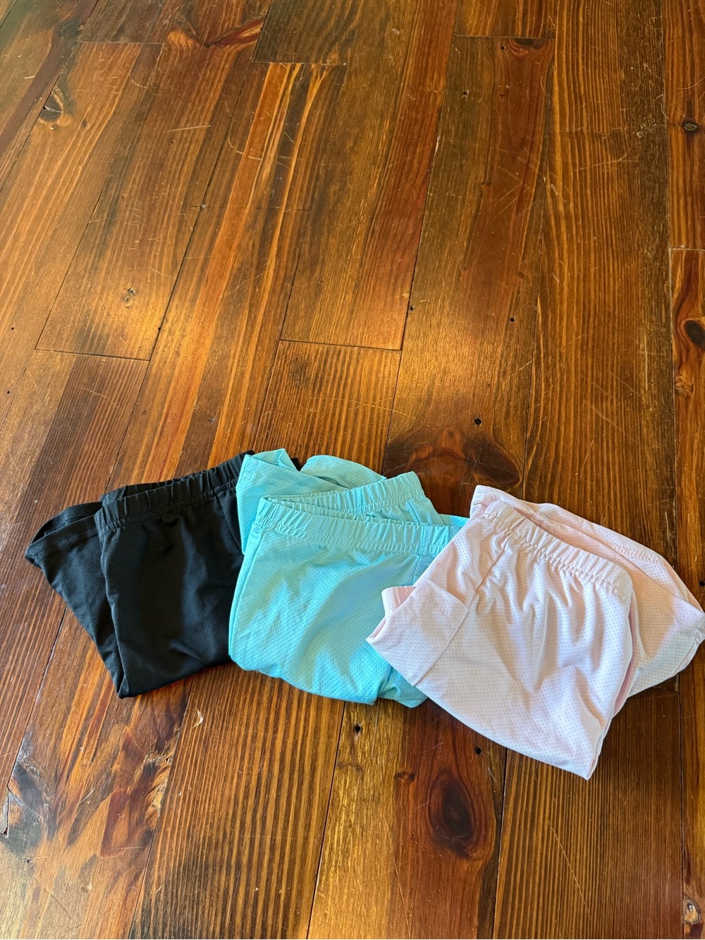 Koralhy Set of 3 athletic shorts in black, teal, and pink